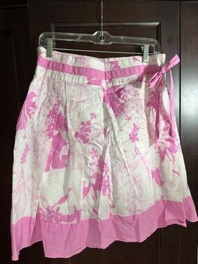 Women's Pink Floral Tie-Waist Skirt